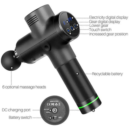 2021New Massage Gun Deep Tissue Muscle Massager Muscle Pain Body Neck Massage Exercising Relaxation Slimming Shaping Pain Relief